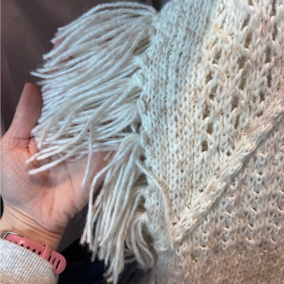 Universal Thread Cream Open-Knit Fringe Sweater - Picture 3 of 4